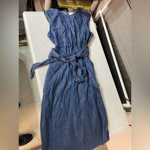 Zara Tencel Blue Sleeveless Dress